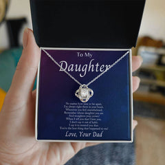 To My Daughter- You're the Best - Love Your Dad - Love Knot Necklace