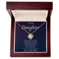 To My Daughter- You're the Best - Love Your Dad - Love Knot Necklace