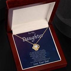 To My Daughter- You're the Best - Love Your Dad - Love Knot Necklace